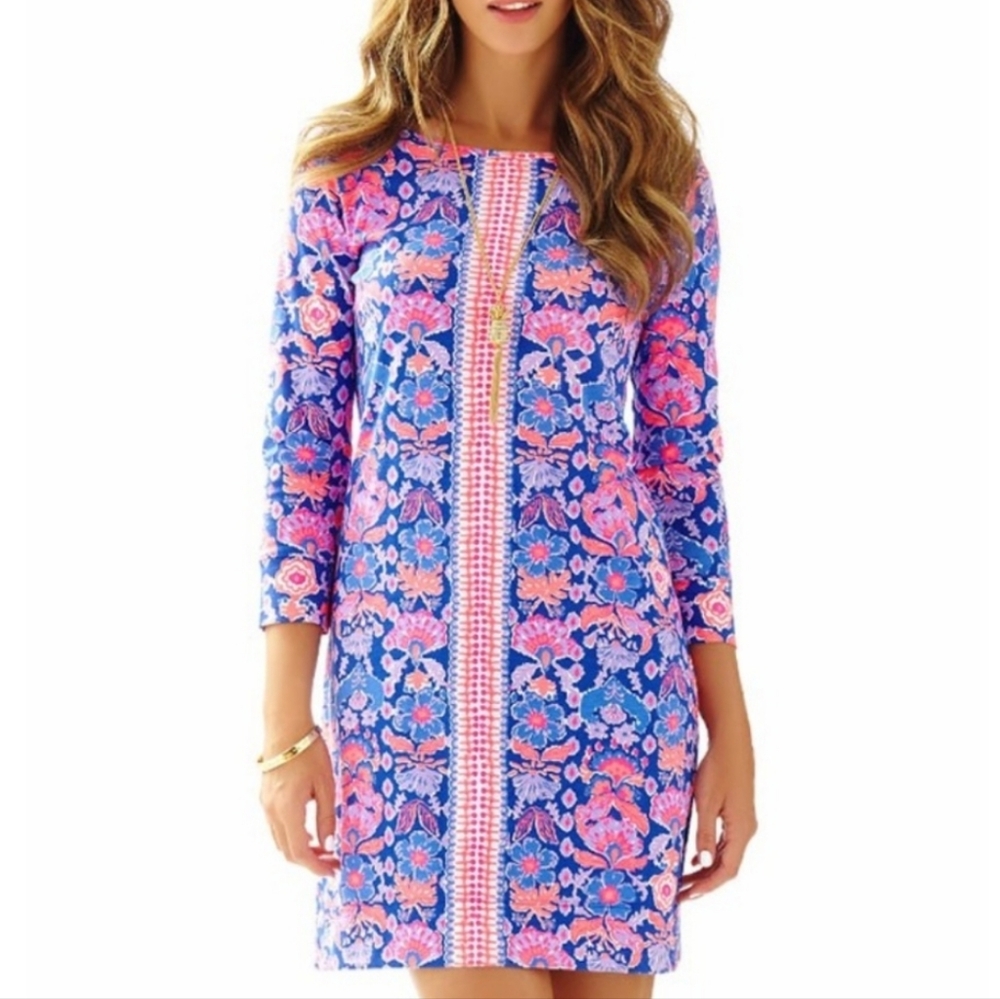 Lilly Pulitzer NWOT Marlowe Iris Blue Werk It Engineered Marlow Dress